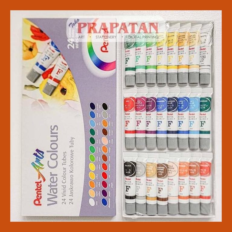 

[ PERALATAN LUKIS / GAMBAR ] PENTEL WATER COLORS 24 WARNA GOOD QUALITY