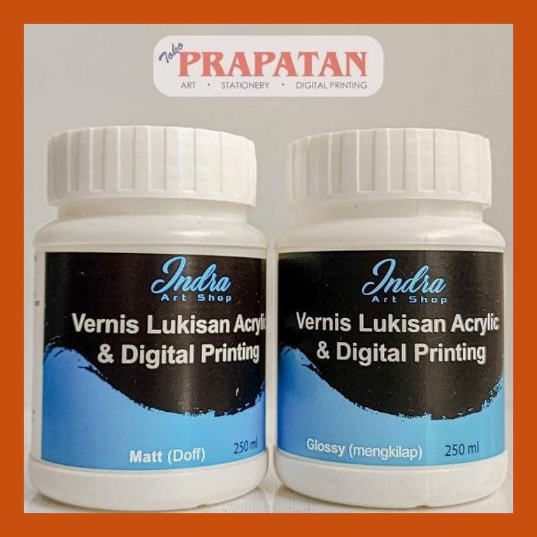[ PERALATAN LUKIS / GAMBAR ] INDRA ACRYLIC VARNISH 250 ML | VARNISH CAT AKRILIK COD