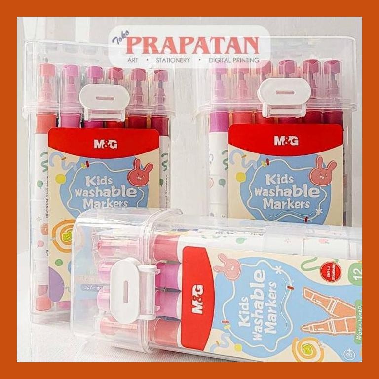 

[ PERALATAN LUKIS / GAMBAR ] M&G KIDS WASHABLE MARKERS 12C-48C APMT | SPIDOL SET SIAP KIRIM