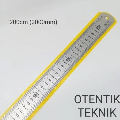 

BEBAS ONGKIR - PENGGARIS BESI 200 CM - 2000 MM - 2 METER - STEEL RULER 80 INCH
