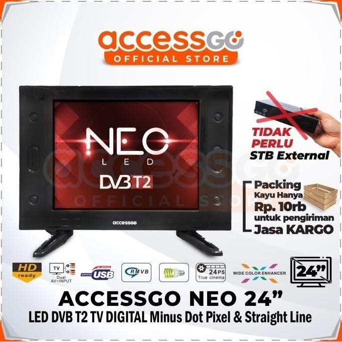 TERMURAH - ACCESSGO NEO LED 24 Inch DVB T2 TV DIGITAL