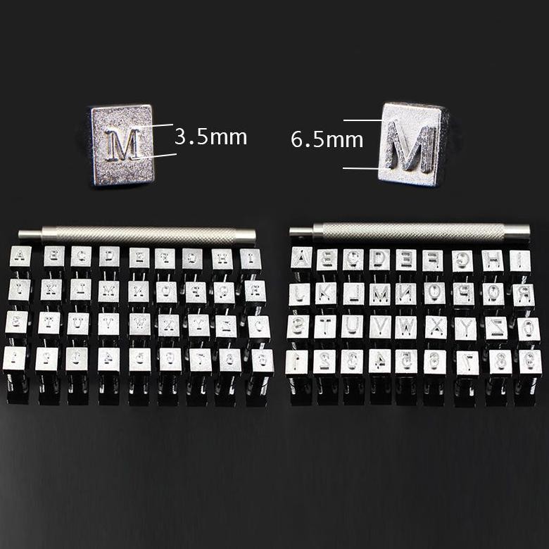 

uj-53 36pcs Alphabet Stamp Set Stempel Punch Huruf Alfabet Angka Bahan Baja Untuk Kulit Viral