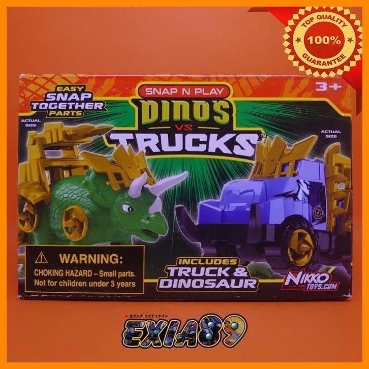 [exi] snap n play dinos vs trucks (3) nikko toys