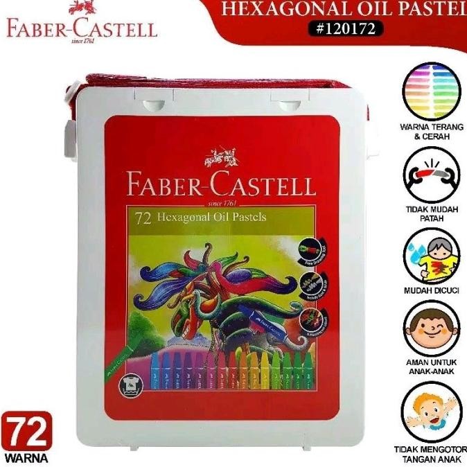 

Crayon 72 warna faber castell / Hexagonal Oil Pastel 72 faber castell