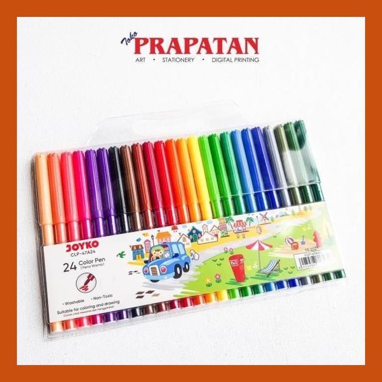 

[ PERALATAN LUKIS / GAMBAR ] JOYKO COLOR PEN 24 COLOR CLP-47A24 / SPIDOL PENA WARNA COD