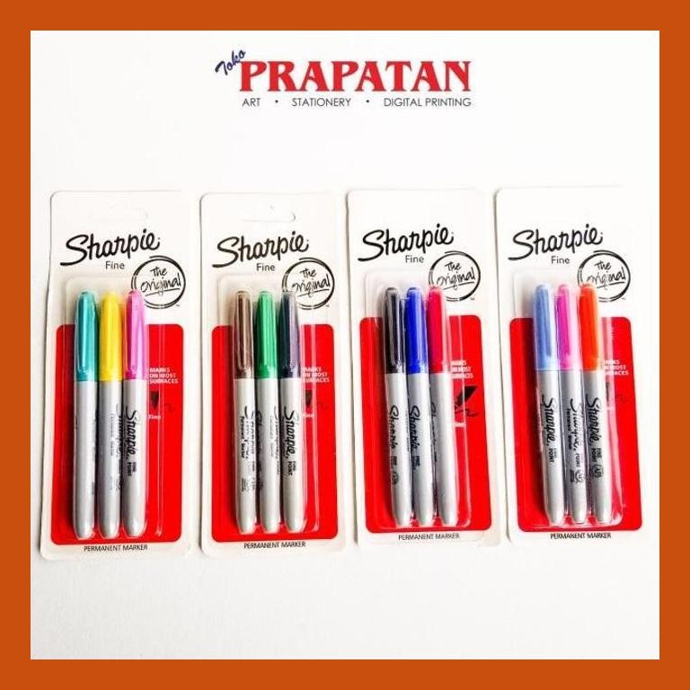 

[ PERALATAN LUKIS / GAMBAR ] SHARPIE FINE POINT PERMANENT MARKER SET 3 WARNA / SPIDOL PERMANENT SIAP KIRIM