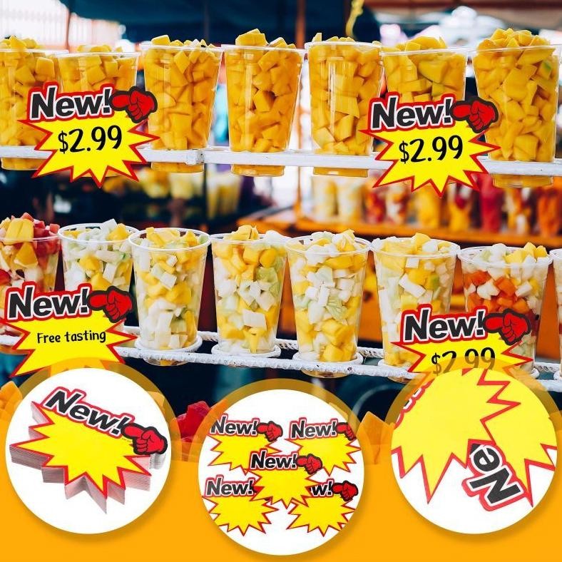 

et-98 50pcs Label Harga Pop Card Penjepit Harga Tulisan Promo Sale New Tag Kartu Promo Sale Price Tag Viral