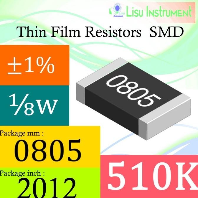 Diskon (10) 510K 0805 1% Thick Film Resistors SMD Chip Resistor 5103 510K lisu992 Diminati Banget