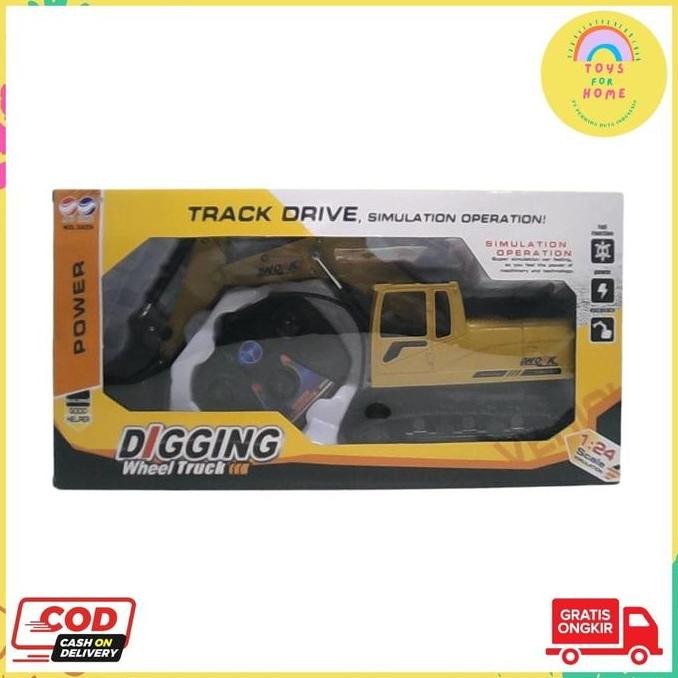 RC BATERAI TRUCK DRIVE DIGGING WHEEL TRUCK KABEL / MOBIL REMOT BEKO TOYSFORHOME BERGERAK CONTROL MAI