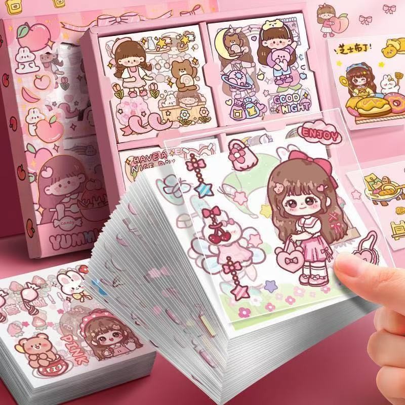 

Stiker Jurnal Non-repetitif Dekorasi Kartun Gadis Imut Bahan Stiker Kertas