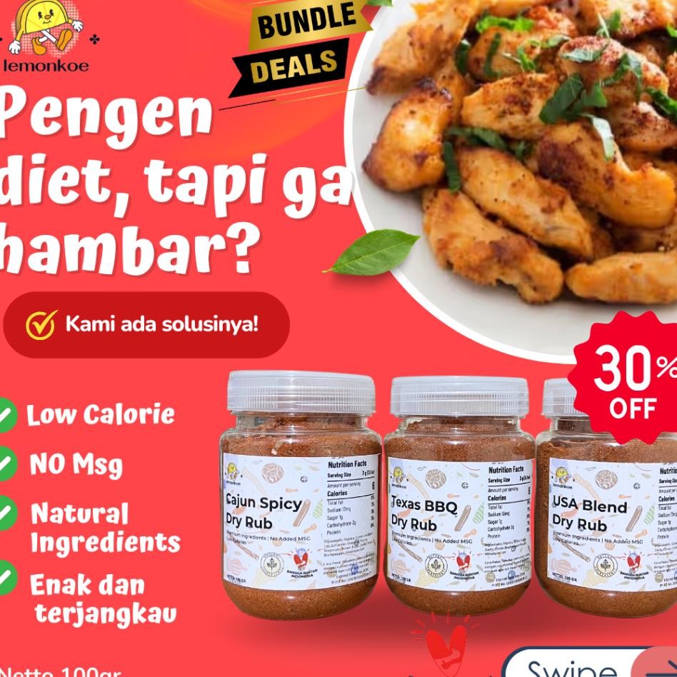 

Lemonoe Bundle Bumbu Marinai Ering Rendah Al Healthy Dry Rub Free Ongir Cod Halal Terjangau