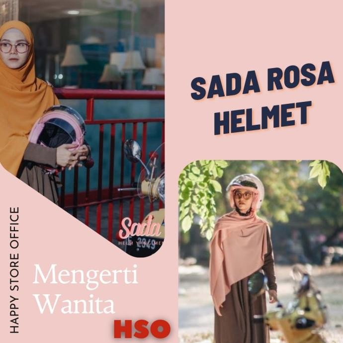 HRG DISKON Helm perempuan dewasa bogo retro SNI half face Sada Rosa original