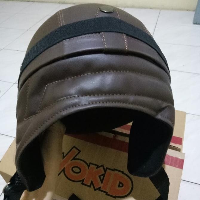 MURAH HELM CLASSIC CHIPS COKLAT KULIT