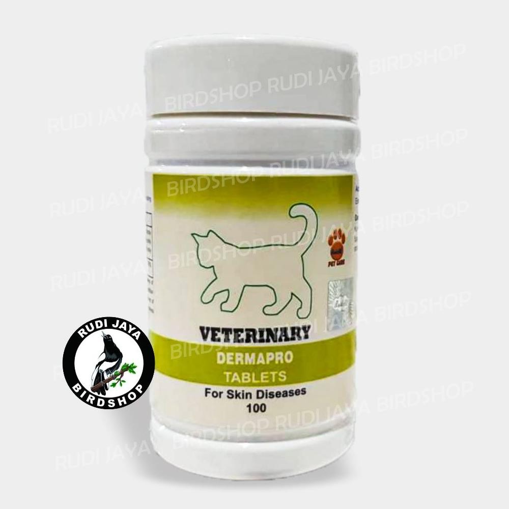 jg-56 DermaPro Derma Pro Cat Kucing 1 Botol 100 Tablet Raid-All Veterinary Obat Jamur Gatal Scabies 