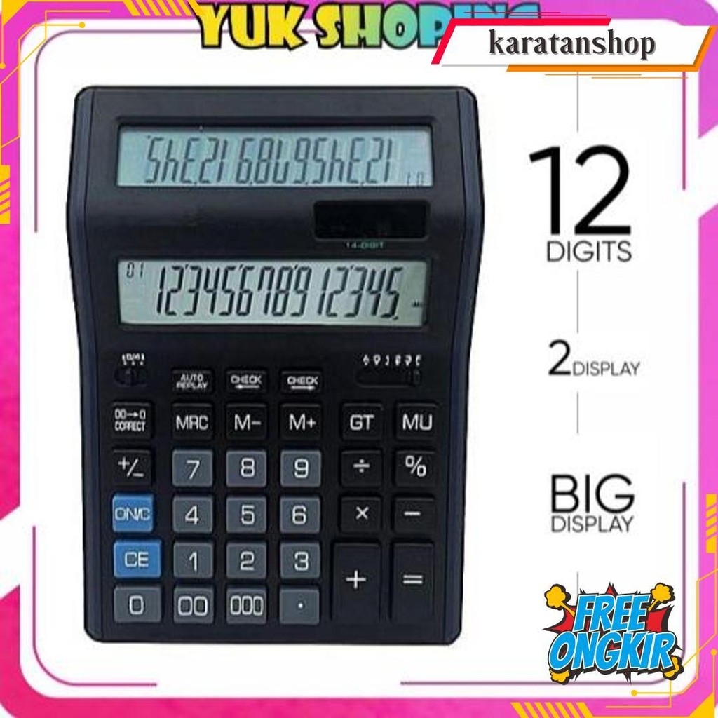 

Yukshoping Kalkulator 2 Layar 12 Digit Kalkulator Dagang 2 Display R1101 Siap Kirim
