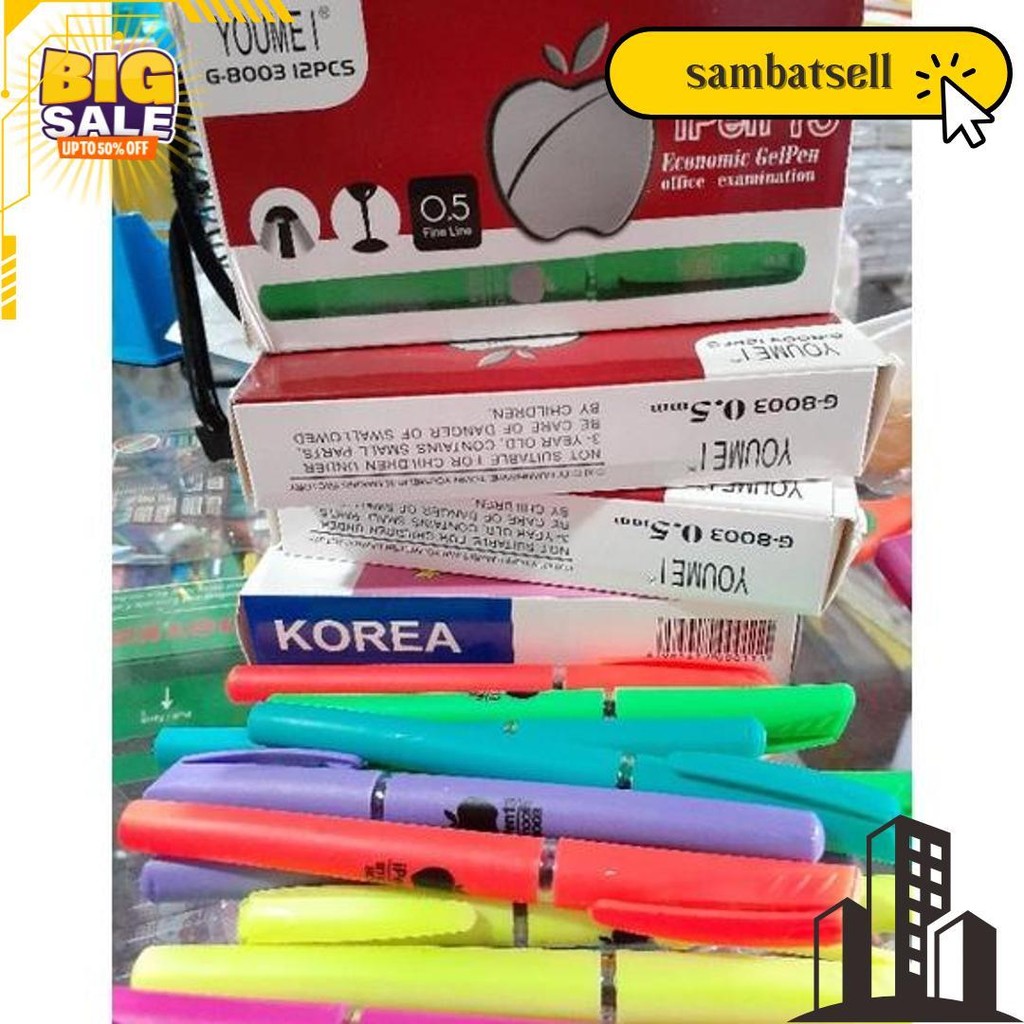 

Pulpen Apple Yoeker / Ipenx Gel Pen 0.5Mm 1Pak (12Pcs) Terlaris