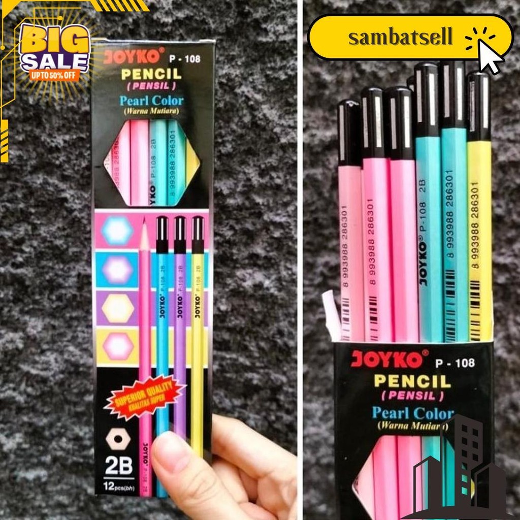 

[12Pcs/ Lusin] Pensil Joyko P108 Pearl Terlaris