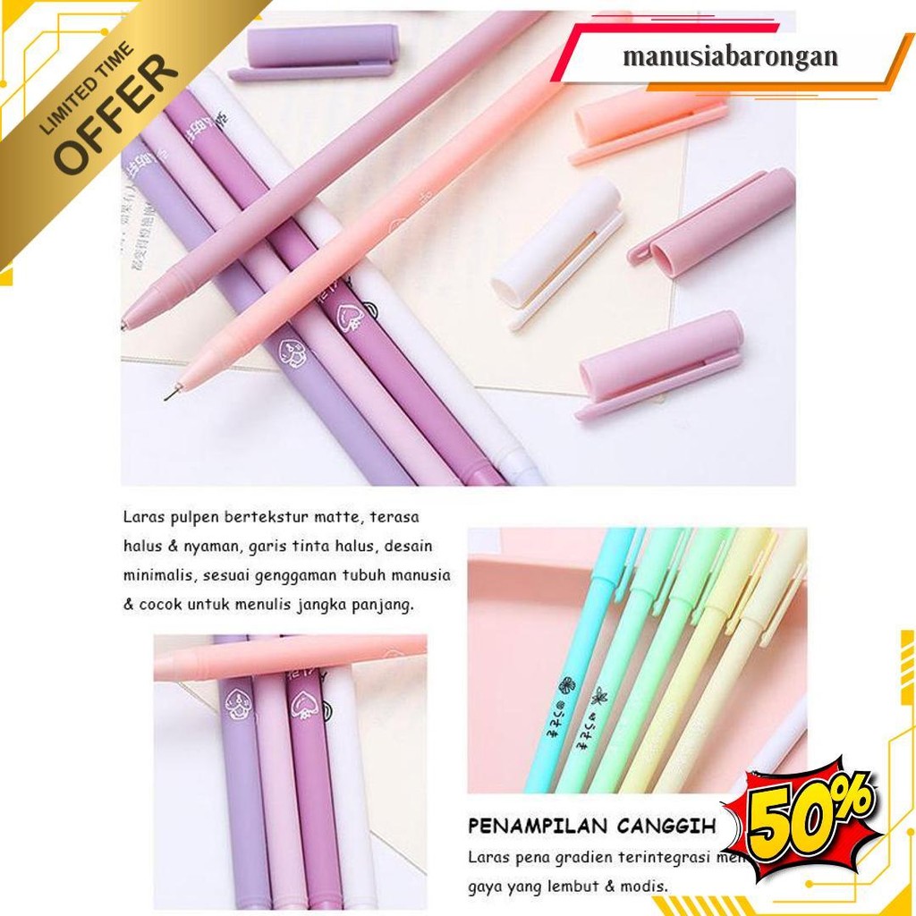 

1Set Isi 6Pcs Pulpen Gel Morandi Color / Pulpen Gel Warna Pastel Lucu / Pen Gel Aesthetic Termurah Banget