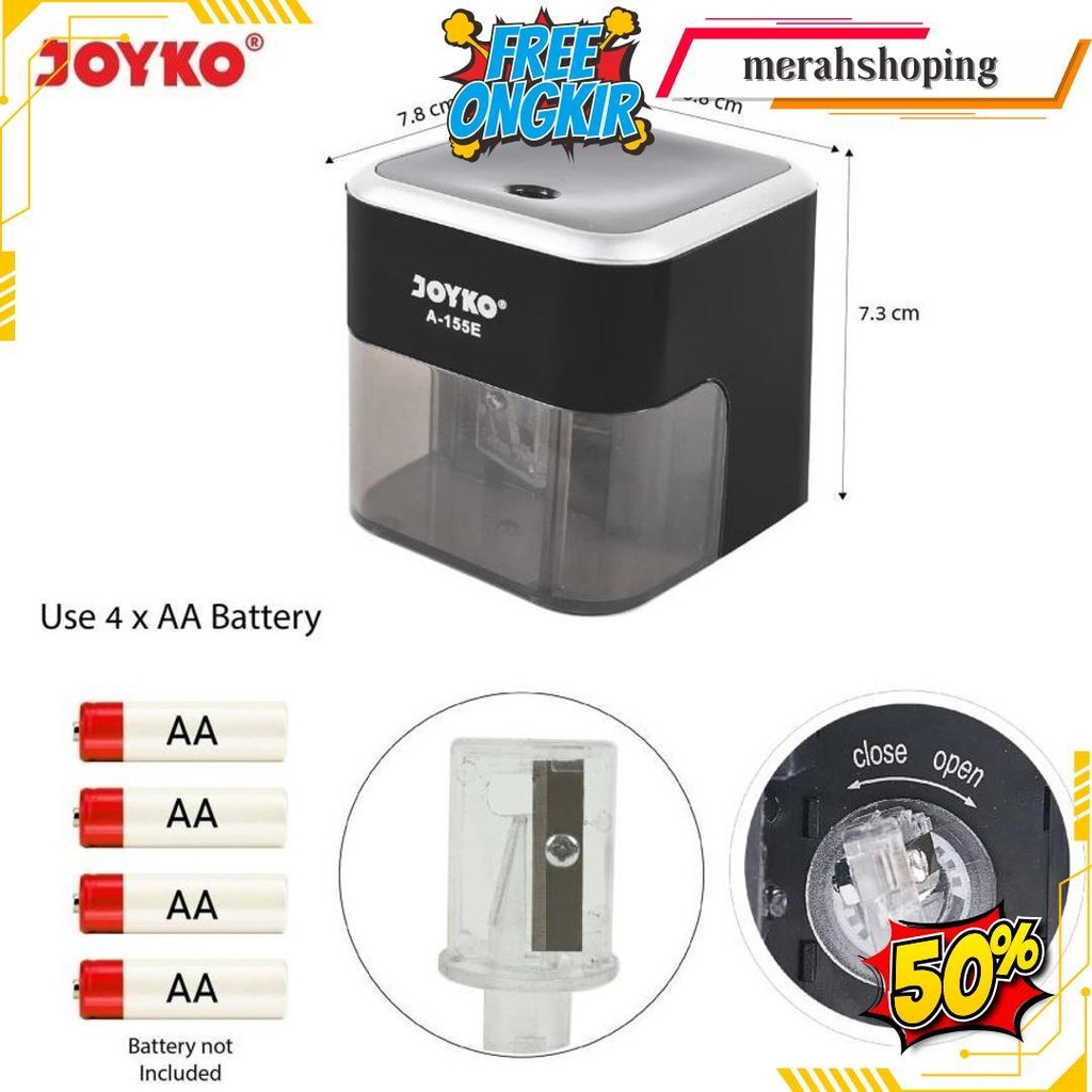 

Sharpener Rautan Pensil Elektrik A155E - Serutan Otomatis Electric Joyko A-155E Termurah Banget