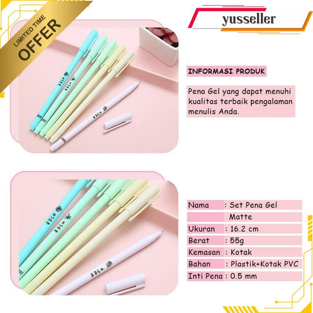 

1Set Isi 6Pcs Pulpen Gel Morandi Color / Pulpen Gel Warna Pastel Lucu / Pen Gel Aesthetic Terlaris