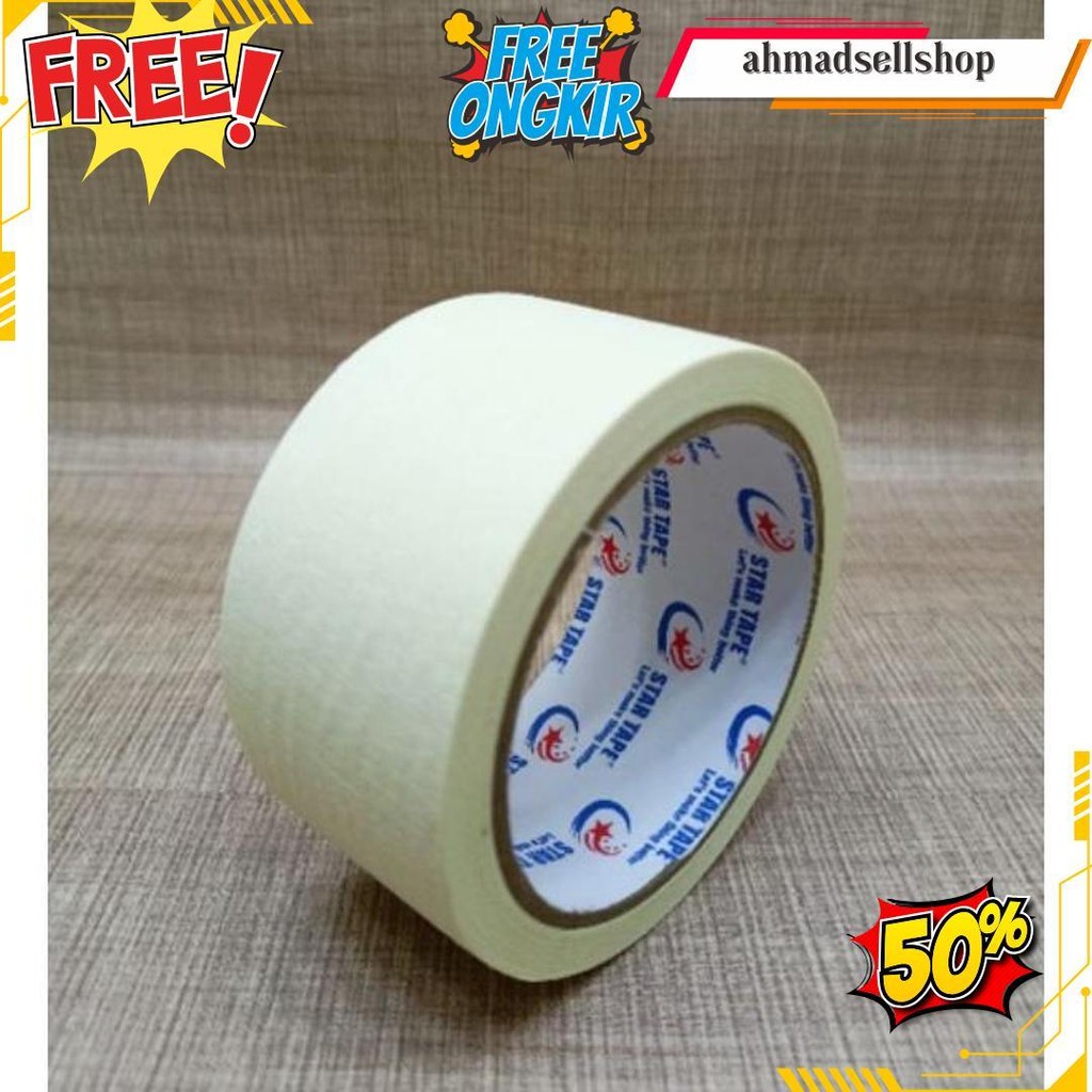 

Lakban Kertas 45Mm X 21Y | Masking Tape Besar 2 Inch Star | Lakban Kertas 24Mm X 21Y Siap Kirim