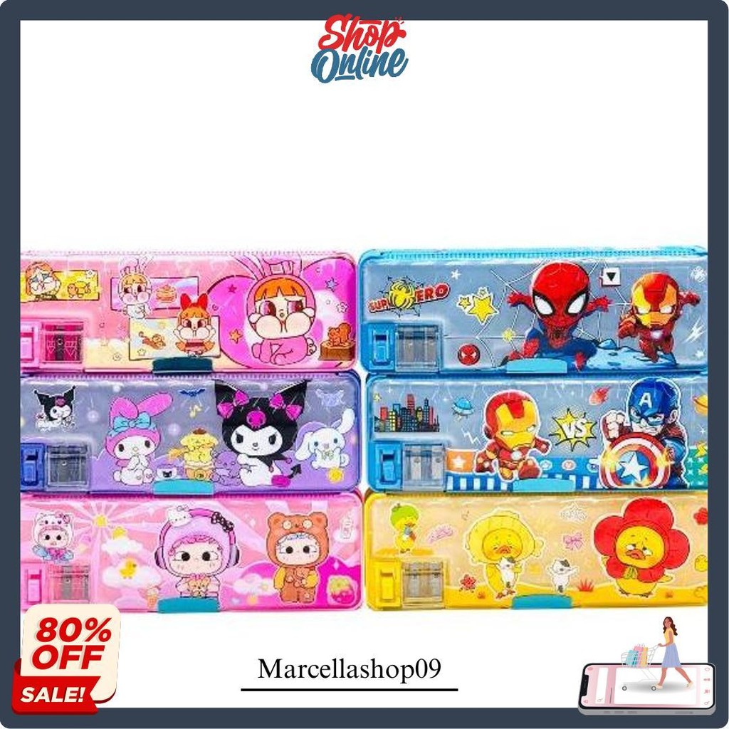 

Kotak Tempat Pensil Magnet Fancy Lucu Avenger Spiderman Kuromi Cry Baby Binatang Lucu Cod