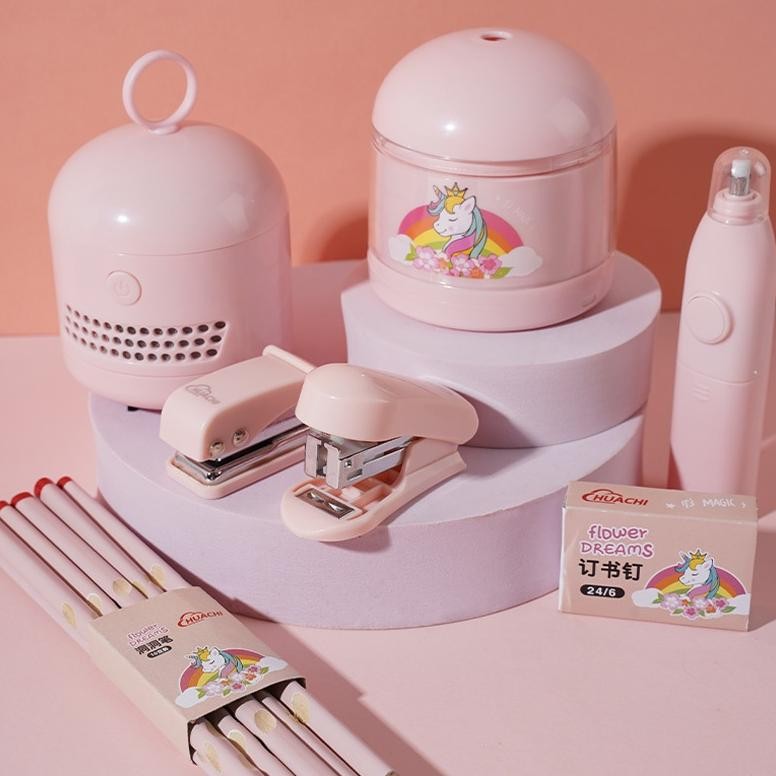 

SALE Paket Set Alat Tulis Elektrik / Electric Stationery Set / Elektrik Rautan Penghapus Vacuum Pensil Lucu Astronot Imut rt-69