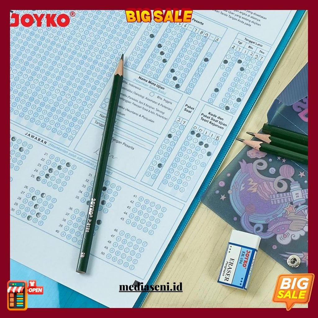 

[Box/12Pcs] ] Joyko P-8126 Pensil 2B P-125 P-8126 P-8127 P-8137 Siap Kirim