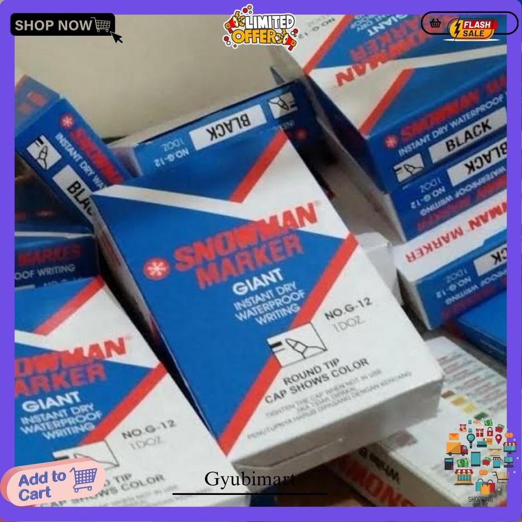 

Spidol Permanent Snowman G-12 Per Lusin ( 12 Pcs ) Original Produk