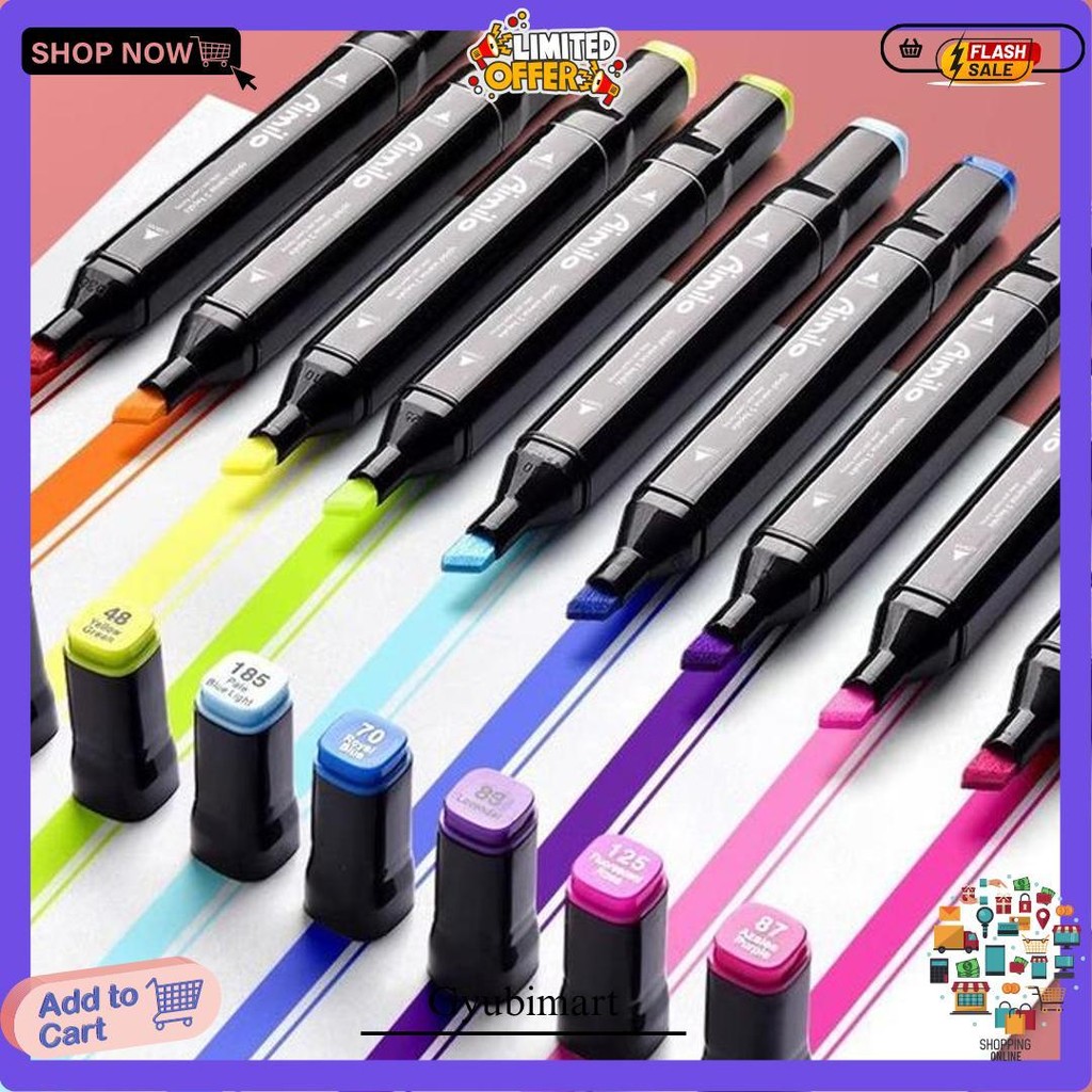 

Aimilo Spidol Warna Warni 1 Set Sketch Marker 2 Tip Touch Marker 48/60/80 Warna Terlaris