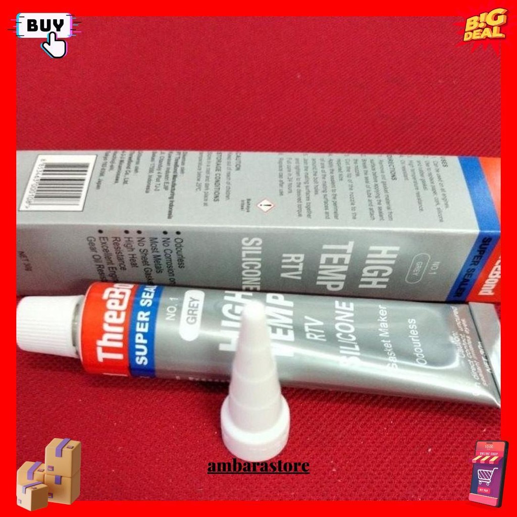 

Lem Merk Threebond Super Sealer No.1 High Temp Rtv Silicone Grey ( Abu Abu ) 30Gr Siap Kirim
