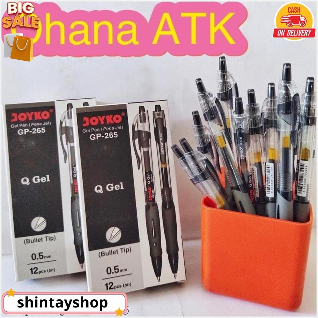 

[1Pack]Gel Pen / Pulpen / Pena Joyko Gp-265 / Q Gel / 0.5 Mm Termurah Banget
