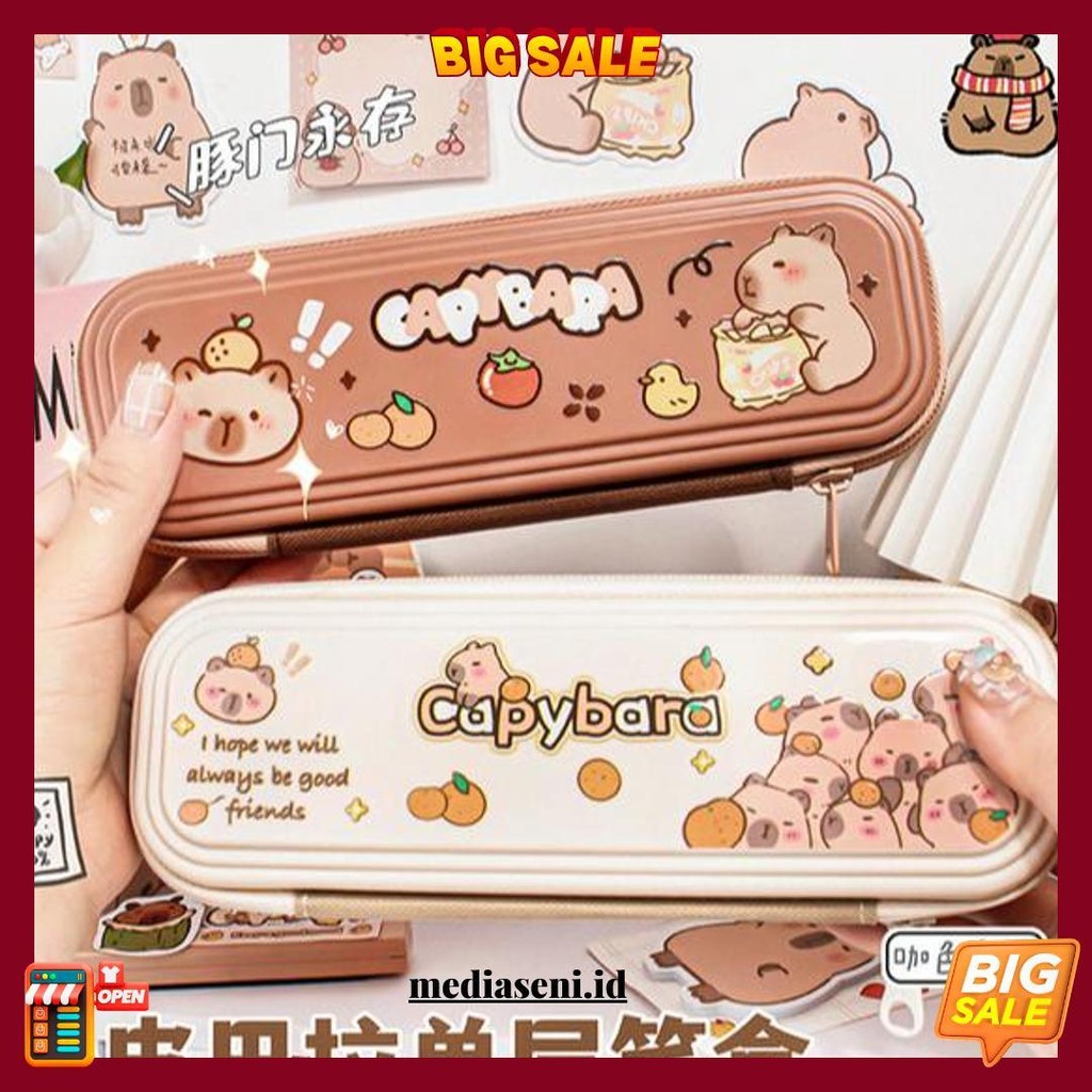 

Kotak Pena Pensil Anak Karakter Kartun Capybara Tempat Pensil Siap Kirim