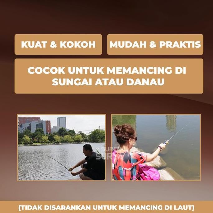 Alat Pancingan Pena Set Lengkap 1M Joran Mini Reel Pulpen Portable Kail Pelampung Benang