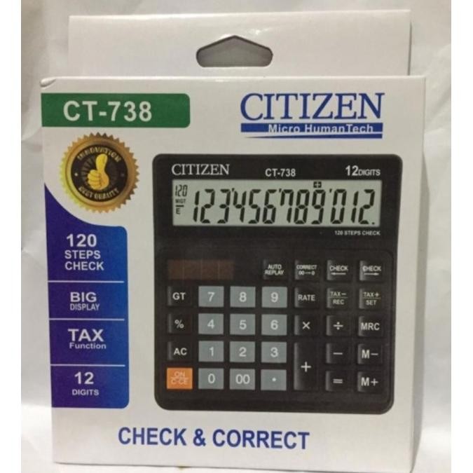 

jg-56 CITI.ZEN CT-738 - Check & Correct Calculator / Kalkulator Desktop CT738 Termurah