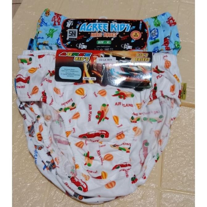 3 Pcs Celana Dalam Anak Laki-Laki Agree/Sempak Anak Laki-Laki Agree Kids