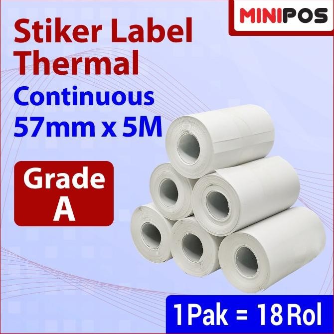 

NEW Kertas Label Stiker 58mmx5M Resi Hemat Printer Bluetooth Thermal Murah