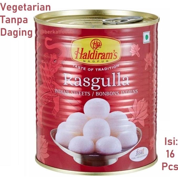 

] Rasgulla Haldiram Sweets Dessert / Manisan India Haldirams Tin