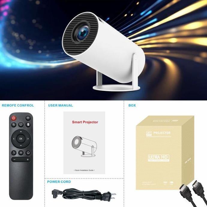 HY300 20000 LUMENS 4K SMART PROJECTOR ANDROID 12 ULTRA HD WIFI 6.0 BLUETOOTH 5.0 PROYEKTOR TV SUPPOR