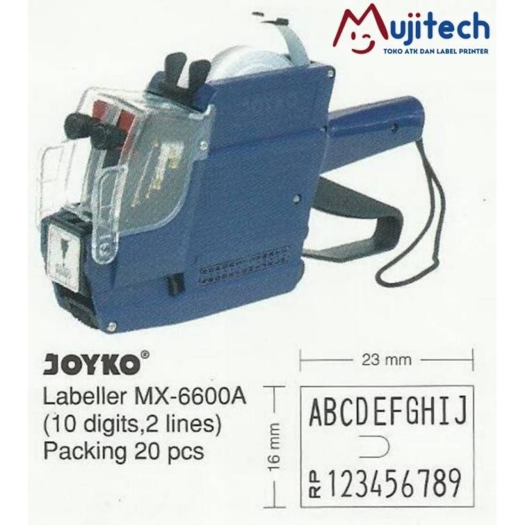 

TERMURAH - ALAT LABEL HARGA JOYKO MX-6600A 2 BARIS 10 DIGITS