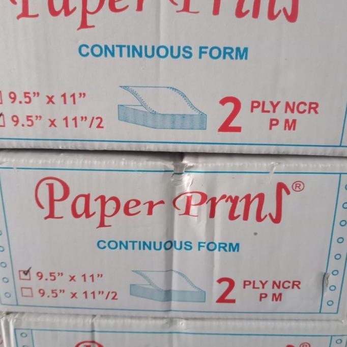 

NEW Kertas Continuous Form 2 Ply Standar atau 2 Ply Bagi 2