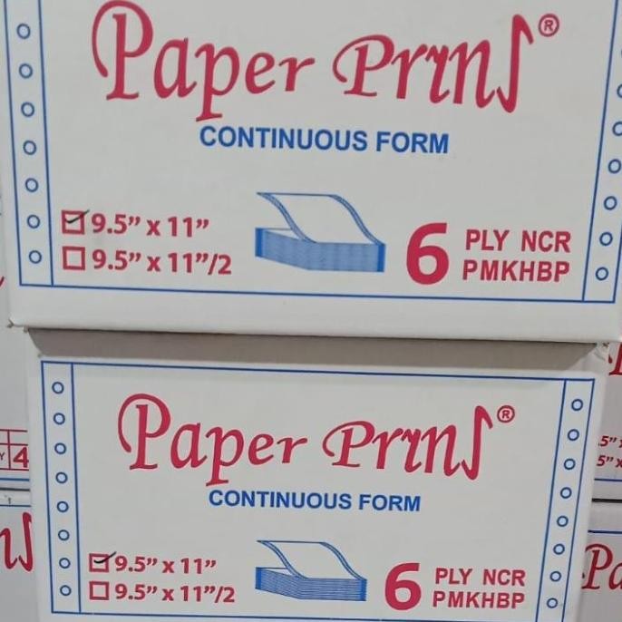 

TERMURAH - Continuous Form 6 Ply Warna 9.5 x 11 Paper Prints