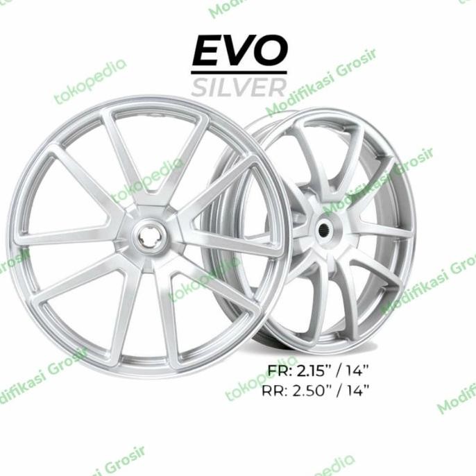 Velg Racing Tapak Lebar Chemco Evo Vario Beat Scoopy Silver Ori WHY