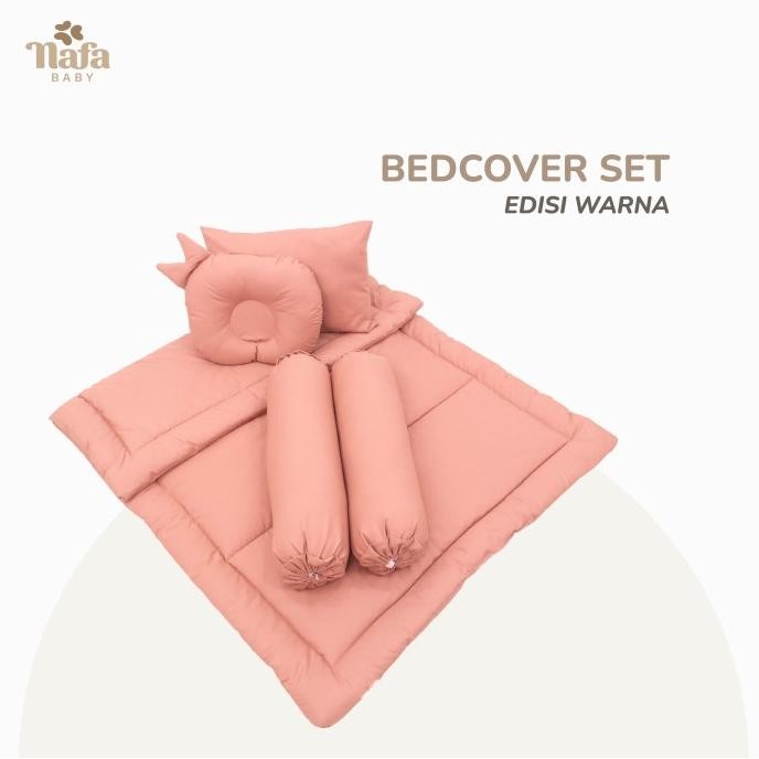 Bedcover Bayi Set Bantal Guling Motif Polos