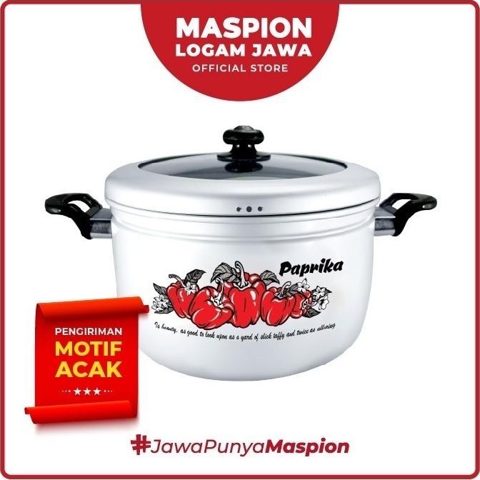 Promo Maspion Dandang Pancaguna 45 Cm Tutup Kaca White - Kukusan Aluminium