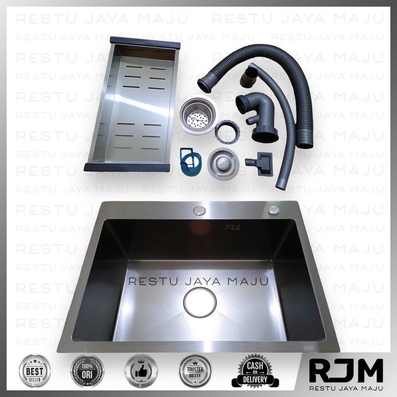 INOBE Bak Cuci Piring Wastafel 62x45x22cm anti gores black engkel  rj