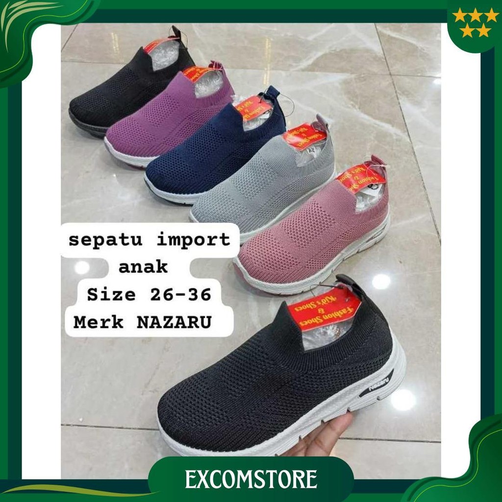 26-36 Sepatu Slip On Anak Sepatu Slop Anak Sepatu Rajut Anak Import Promo