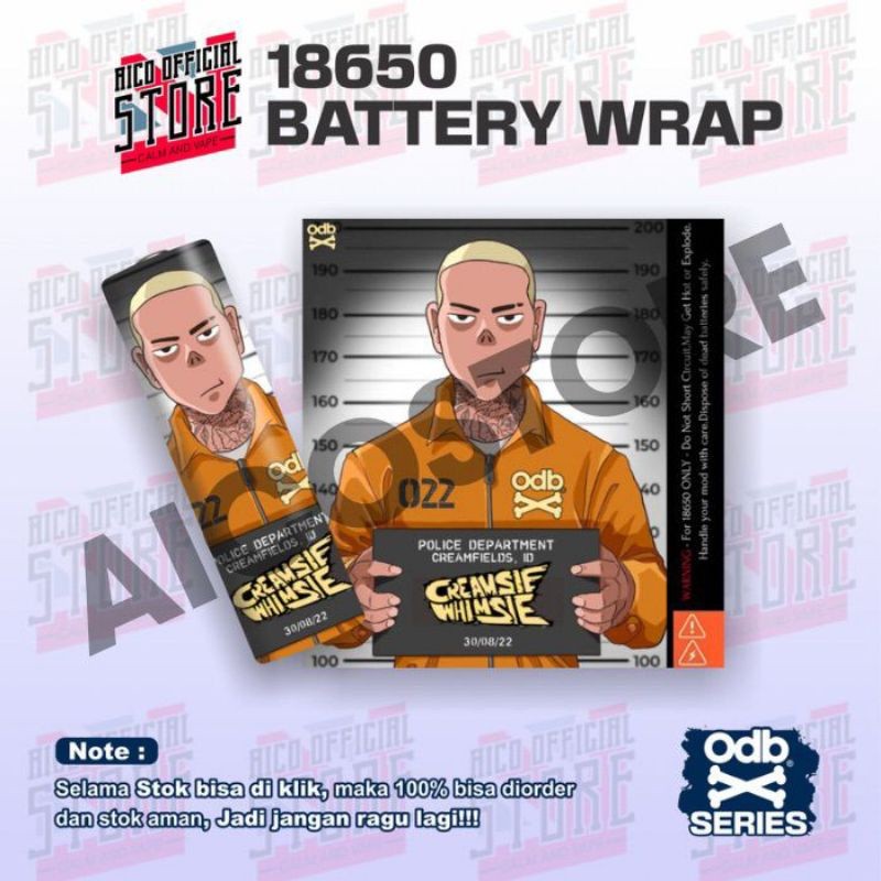 

*PromoTerjangkau* Famstore Stiker Wrap Baterai 18650 O D B X Kremsi Whimse Untuk Melindungi Dan Memperindah Tampilan 21 Garskin Wrap Stiker Premium / Casing Case COD