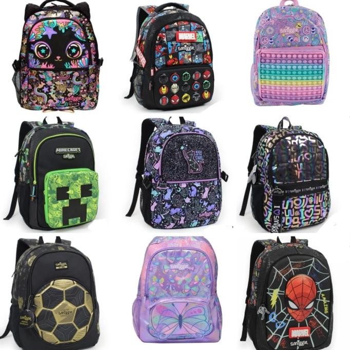 New Tas Ransel Smiggle Game Black