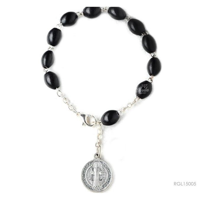 ] Rosario Gelang Benedict Kayu Hitam Rohani Katolik